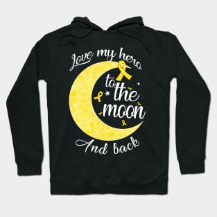 love childhood cancer hero to the moon Hoodie